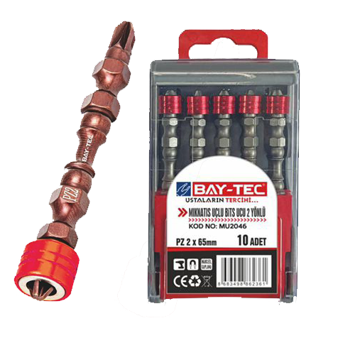 BAY-TEC MIKNATIS UÇLU BİTS UCU 2 YÖNLÜ PZ2 65 mm MK2046